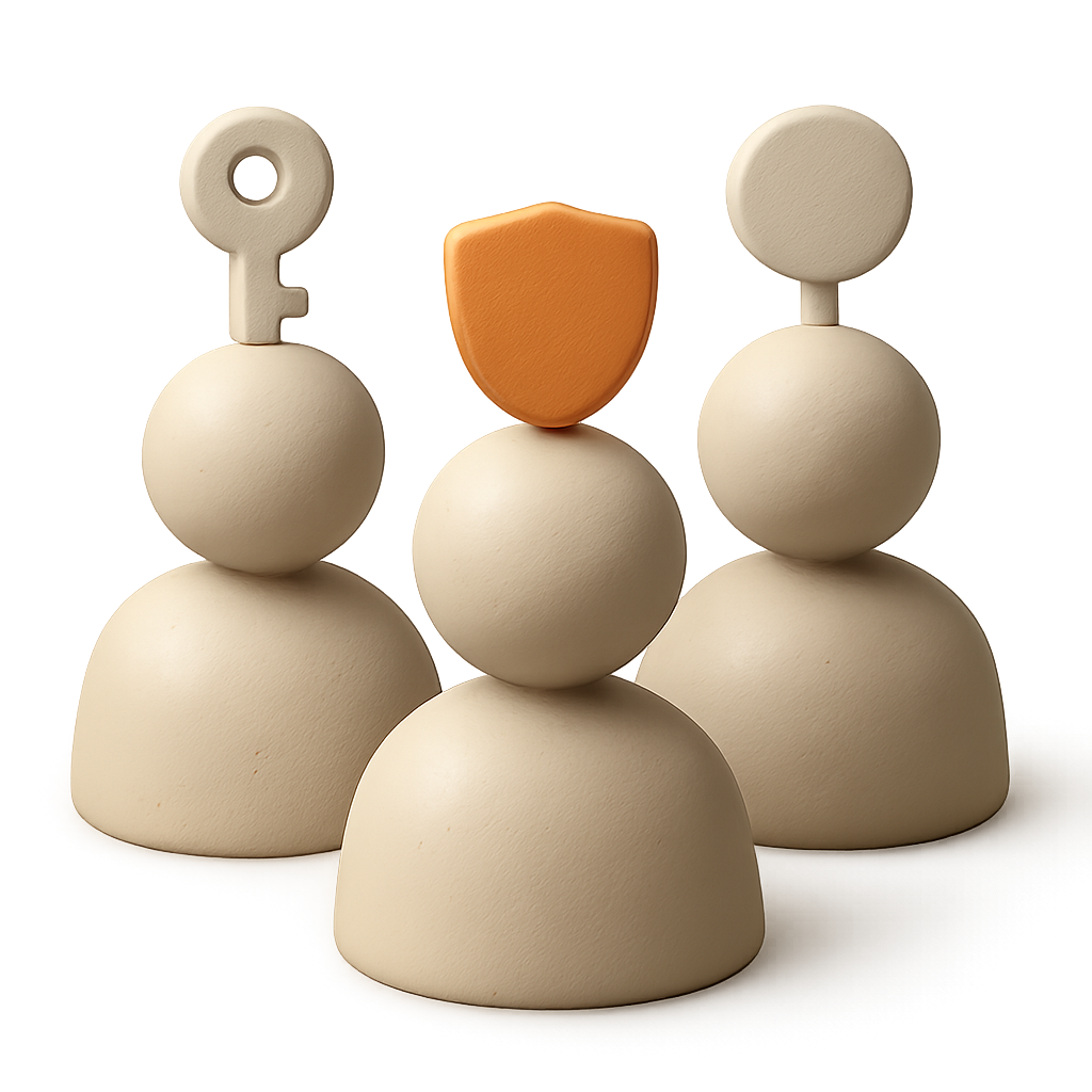 Multiple user figures with role-based access controls